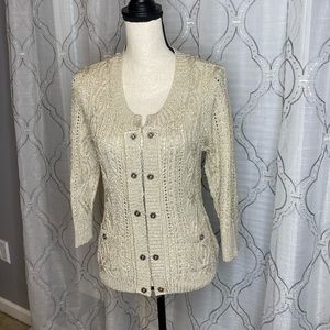 White House Black Market Sparkly Gold Sweater